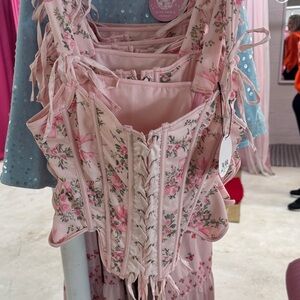 Floral Pink Corset Top